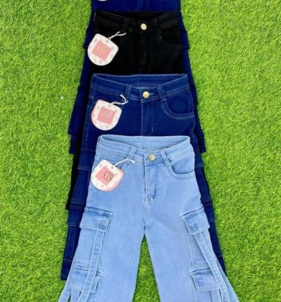 girls cargo jeans 32-40