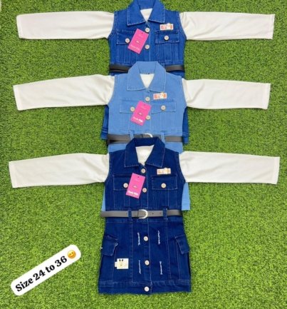 girls jeans gown with inner